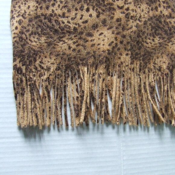 Leopard print scarf long fringes wild jungle cheetah cat accessories baddie - Picture 2 of 7